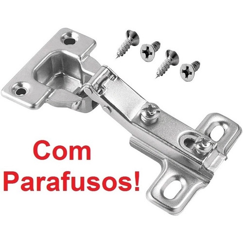 Dobradiça para Armário Móveis Mini 26mm Curva e Reta com Parafusos em Oferta na Shopee
