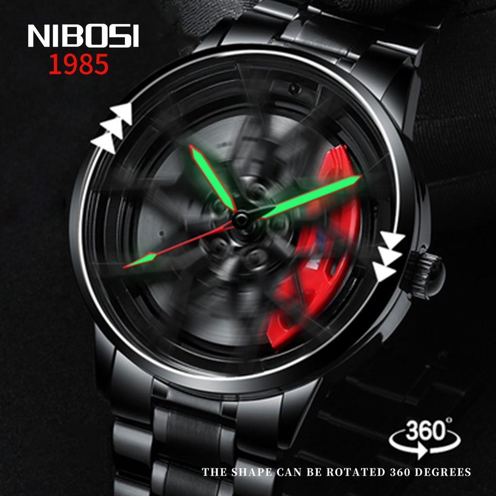 NIBOSI Relógio De Pulso Masculino Importado Com Roda Vazada/À Prova D'água/Estéreo/Luminoso - Watches