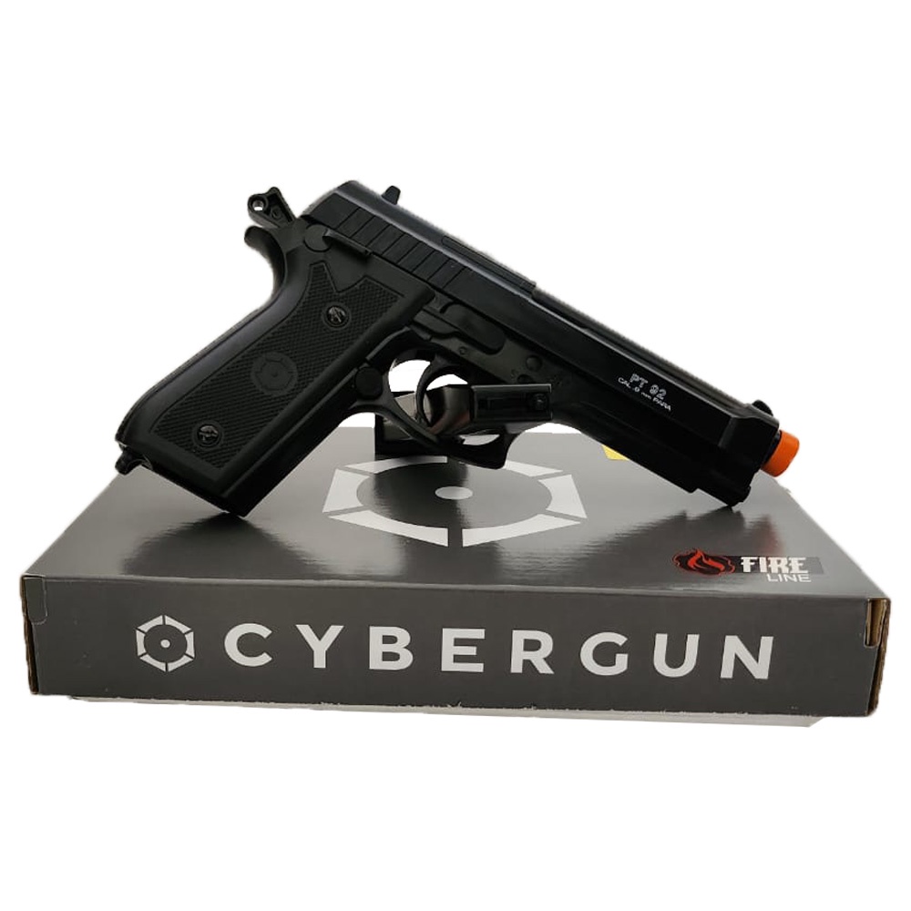 Pistolet Airsoft PT92 Silver Cybergun – Spring 0.5 Joule – Culasse Métal, Look Réaliste Argent/Noir – Idéal Débutants