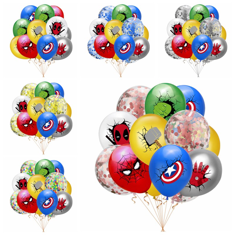 Balão de 10 peças de folha de ouro Homem-aranha Vingadores Balão de super-herói em Oferta na Shopee