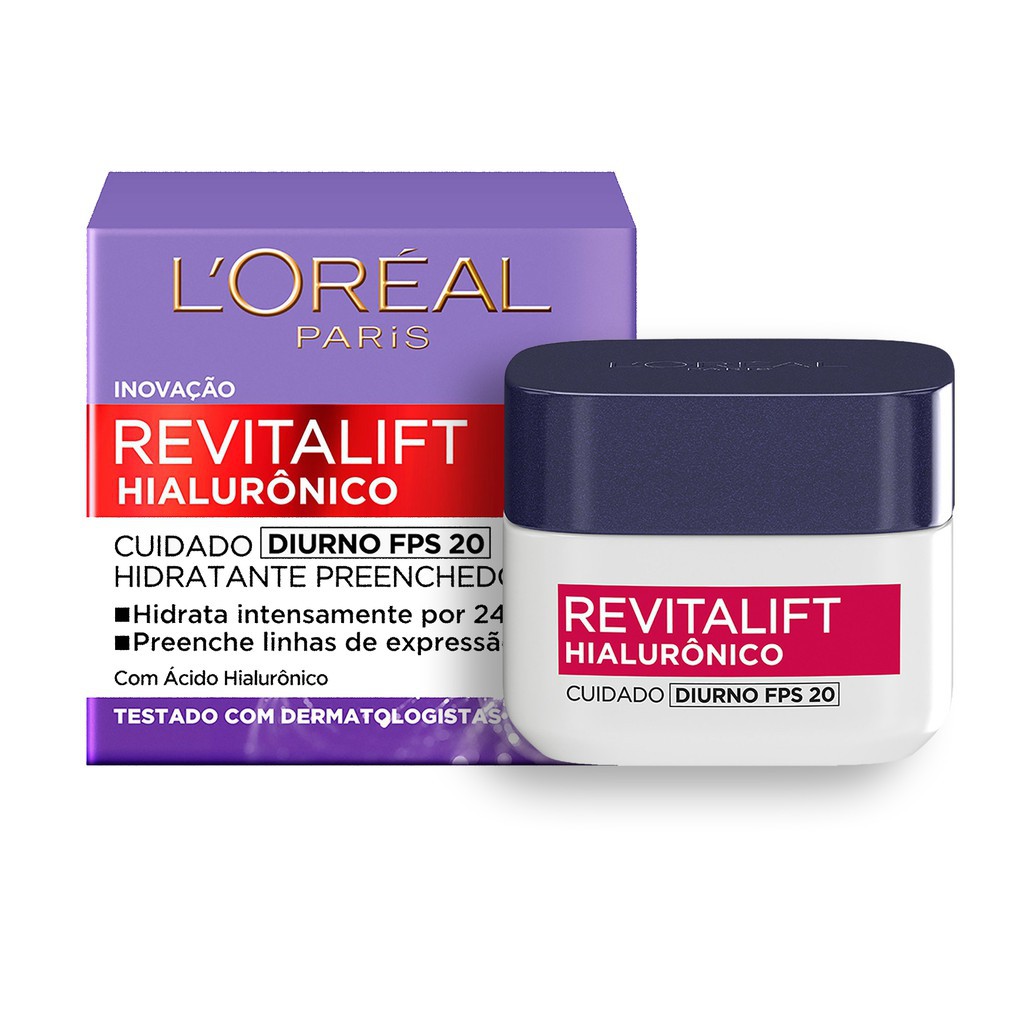 Revitalift Hialurônico Creme Facial Diurno Fps20 Loréal Paris 49g - 1 Unidade em Oferta na Shopee