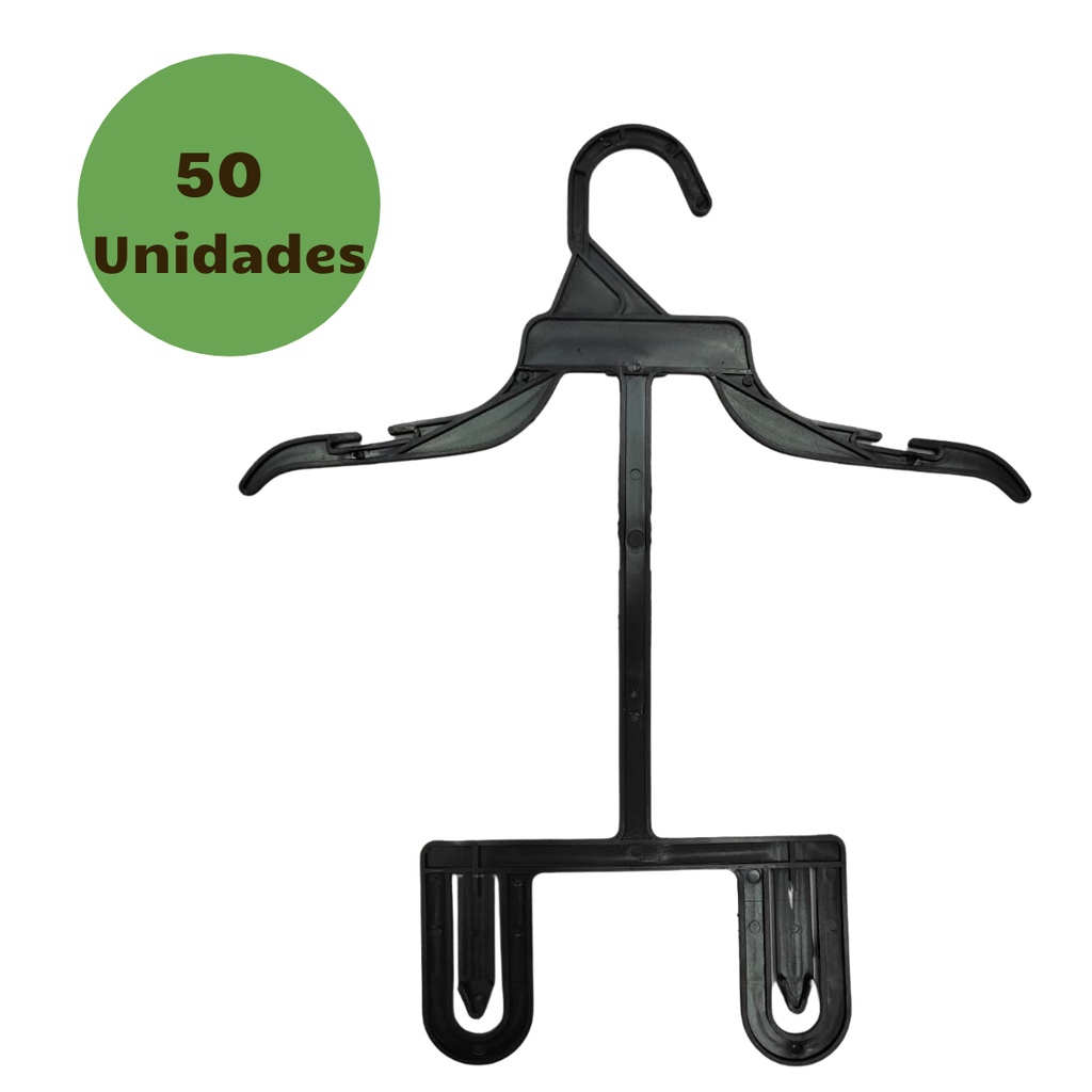 Cabide Com Adaptador Roupa Infantil Conjunto Bebê 50 Unidades Preto em Oferta na Shopee
