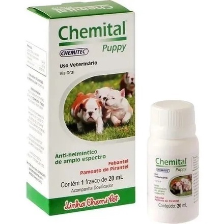 Vermífugo Chemital Puppy Para Cães Filhotes Frasco Com 20 Ml