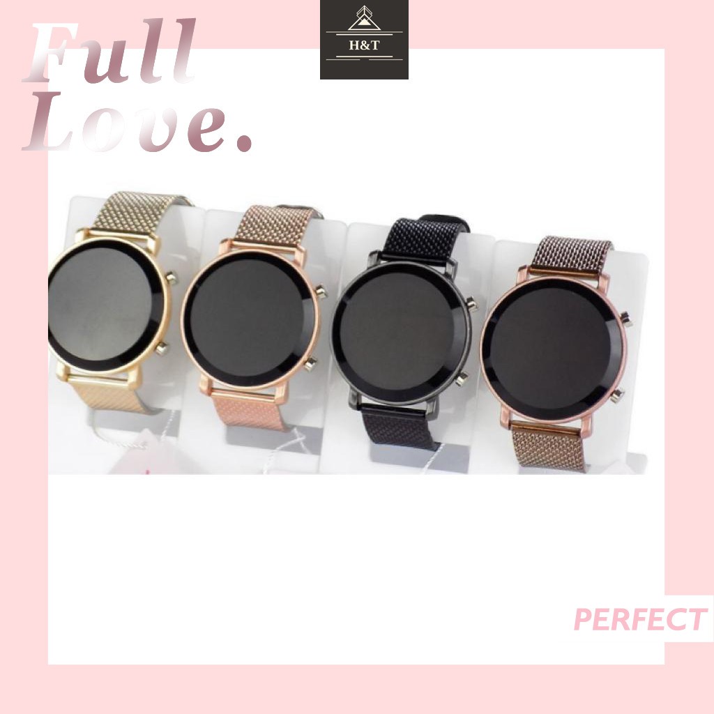 Relógio Feminino Digital Led Redondo Dourado e Rose breto prata Moda Blogueira em Oferta na Shopee