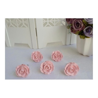 10 Puxador De Gaveta Flor Rosa Botão Rosa 5x5cm - Resina em Oferta na Shopee