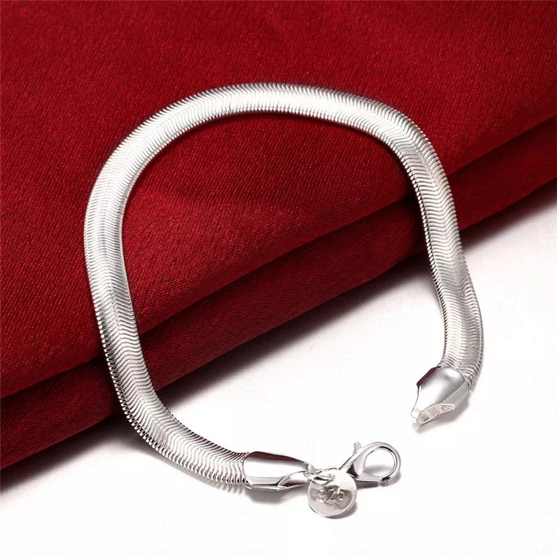 Pulseira Lacraia Cobra Laminada Grossa  Corrente Unissex Feminino Masculino 6mm largura