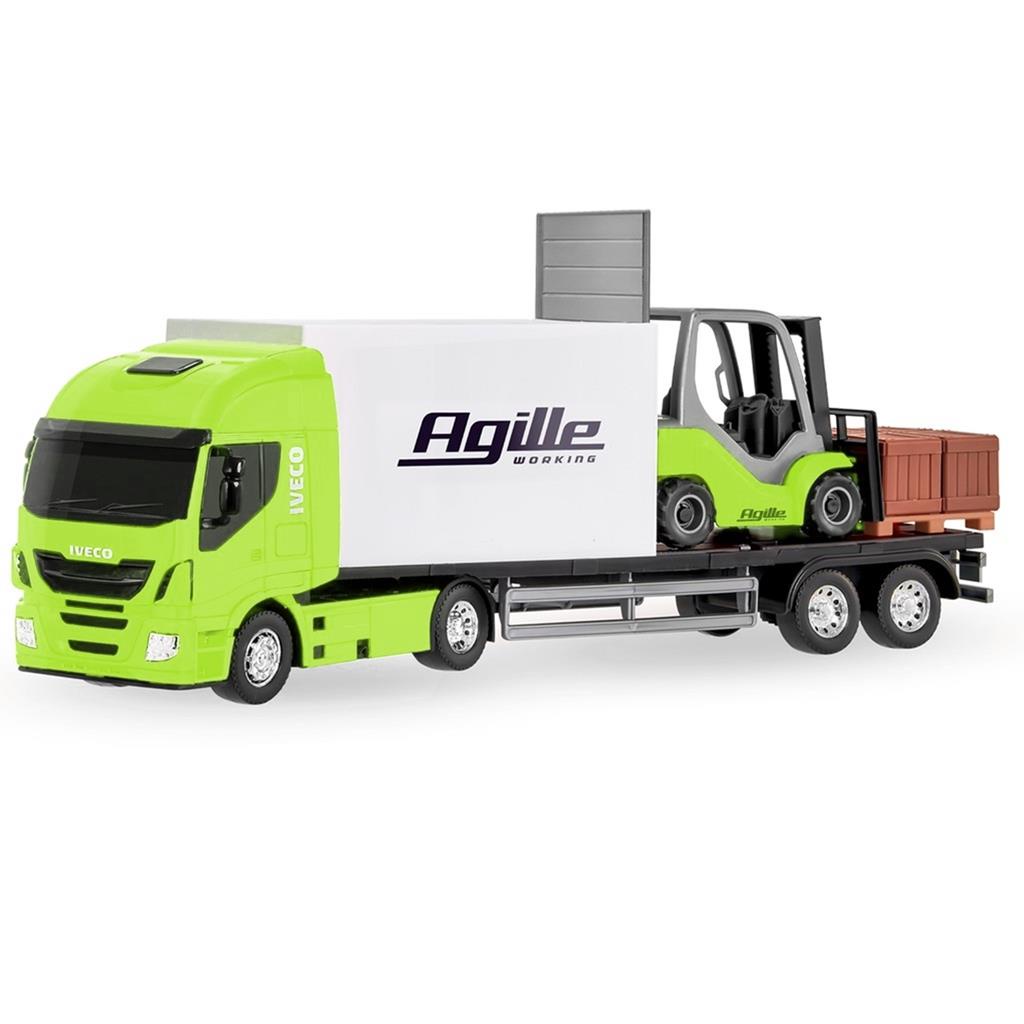 Caminhao Carreta Iveco Com empilhadeira Agille - Usual Brinquedos