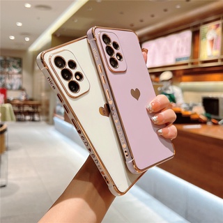 Capa Para Samsung Galaxy A52 A53 A12 A13 5G A23 A33 5G Revestimento Luxuoso Amor Coração Padrão Lateral De Celular