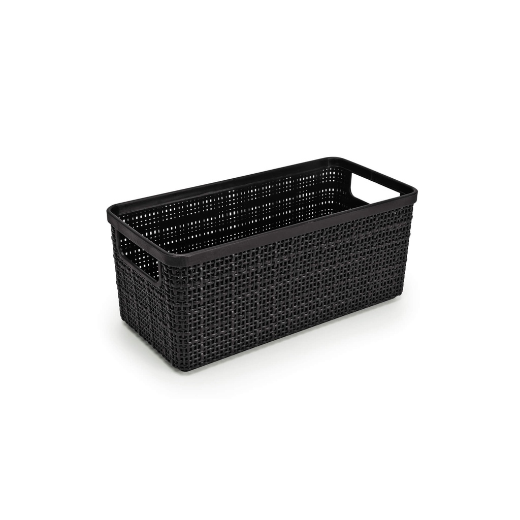 Cesto Eco Juta Alongado Pequeno - Preto Nitron - Home & Living