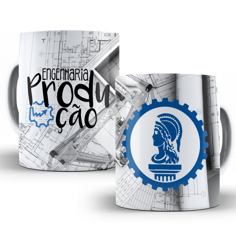 Caneca Engenharia de Produção Planta Minerva Xicara Engenheiro Com Nome