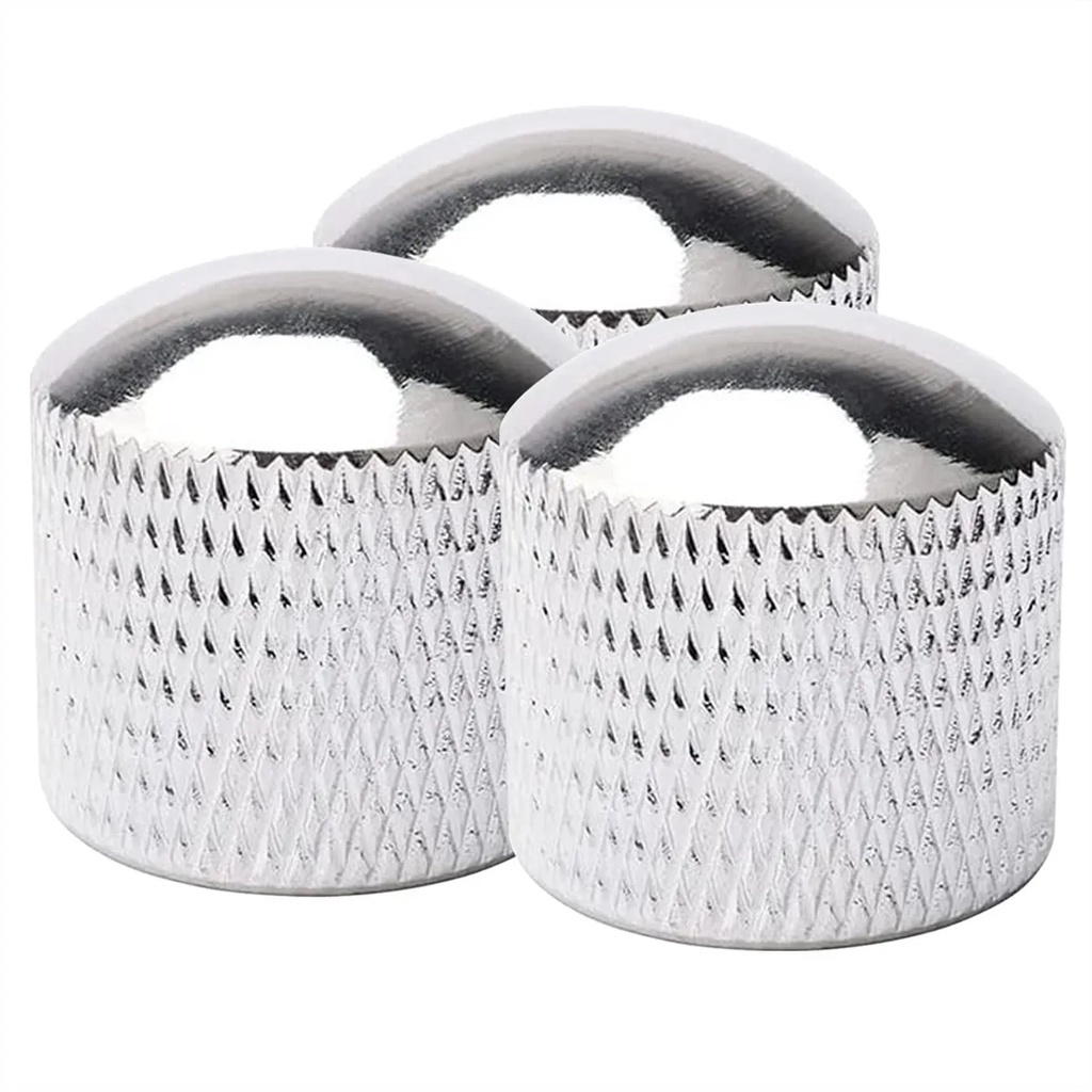 3 Knob Pressão Metal Cromado Guitarra Contra Baixo Strinberg