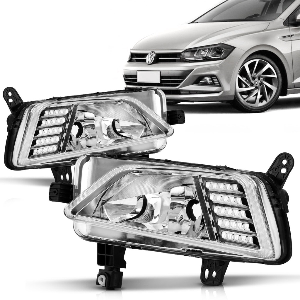 Par Farol Milha Polo 2018 2019 2020 Cromado - Spare Parts and Accessories for Vehicles