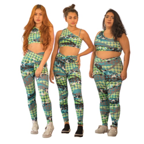 Conjunto Fitness Femino Calça Legging e Top Cropped - Ideal para Academia, Crossfit, Spinning, Funcional, Ginástica, Yoga