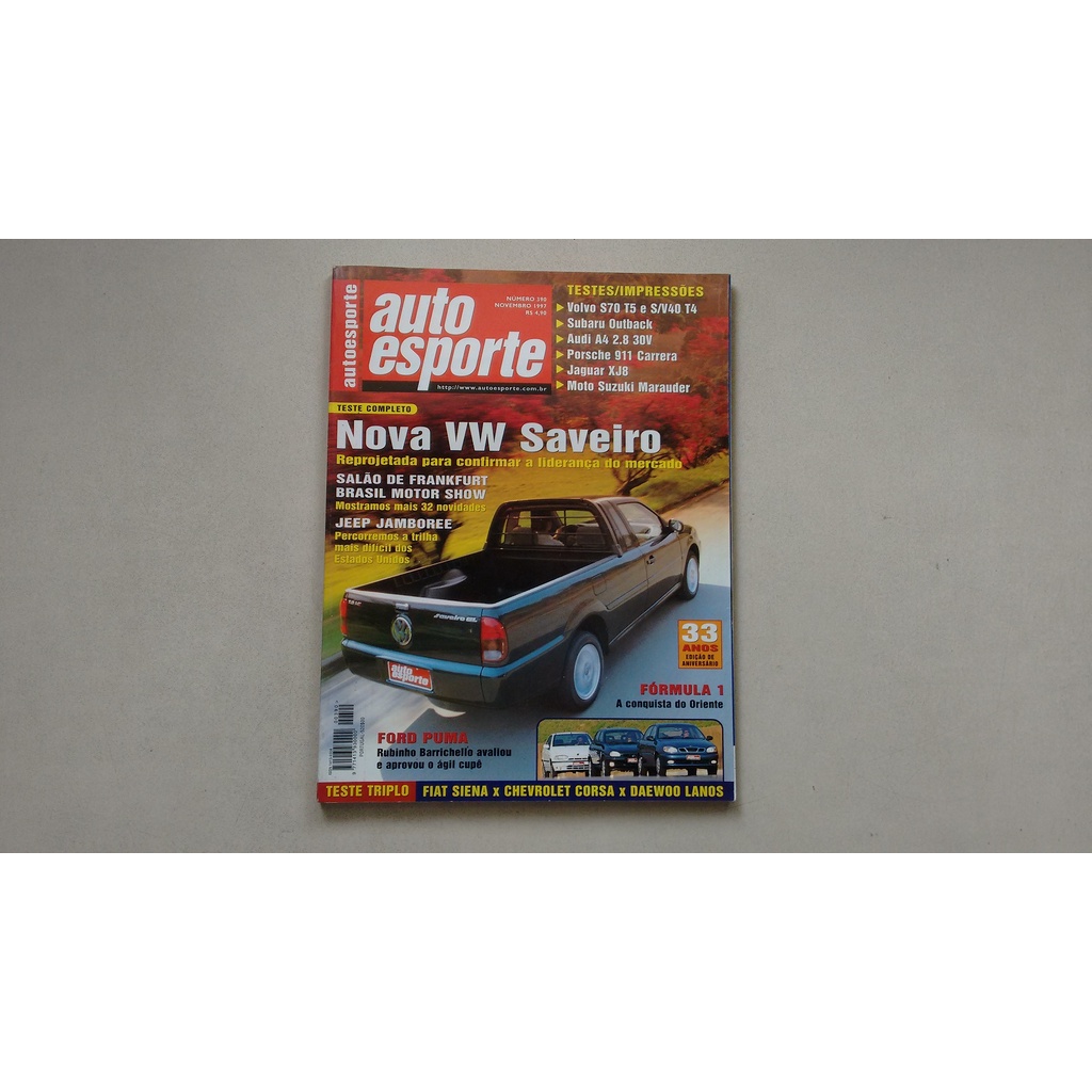 Revista Auto Esporte 390 Saveiro Volvo A4 Siena Corsa 569l