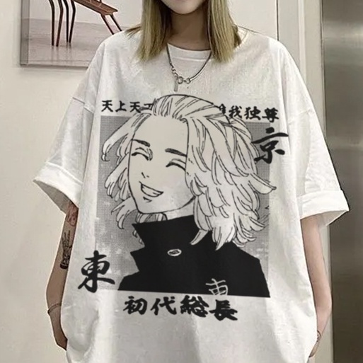 Camiseta Branca Anime Tokyo Revengers Mikey Manjiro Sano
