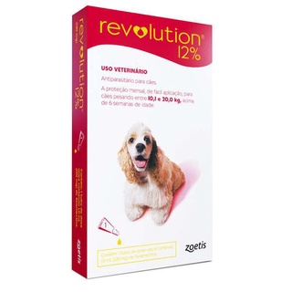 Antipulgas e Carrapatos Revolution 12% Cães de 10,1 a 20kg com 1 pipeta em Oferta na Shopee