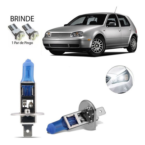 Kit Lampada Super Branca Farol Alto 8500k Vw Golf Iv 1999-10