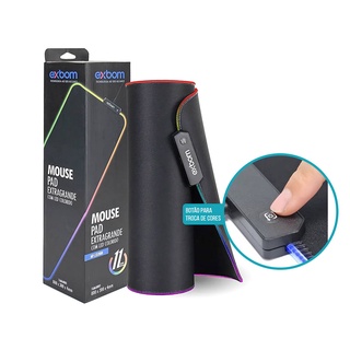 Mouse Pad Gamer Exbom Iluminado led Rgb Grande 80X30CM DIVERSOS MODELOS