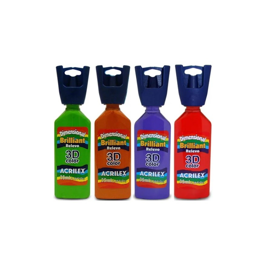 Tinta Dimensional Brilhante Relevo 3d 35 Ml Acrilex