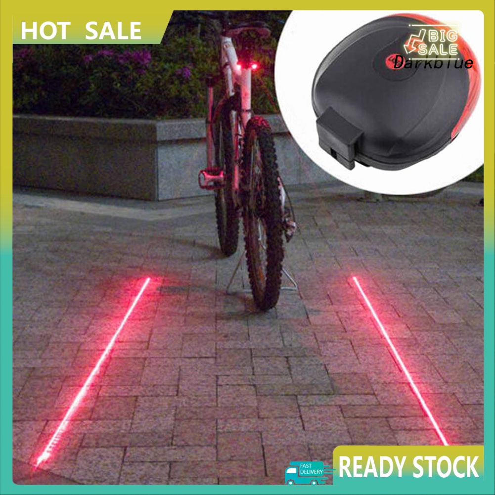 Laser e Led traseiro para Bicicleta - luz da cauda feixe de aviso segurança