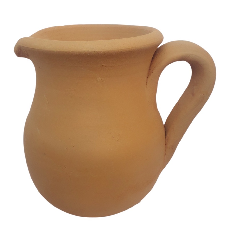 Jarro De Barro Com Alça 1,2l Decoração Terracota Vaso