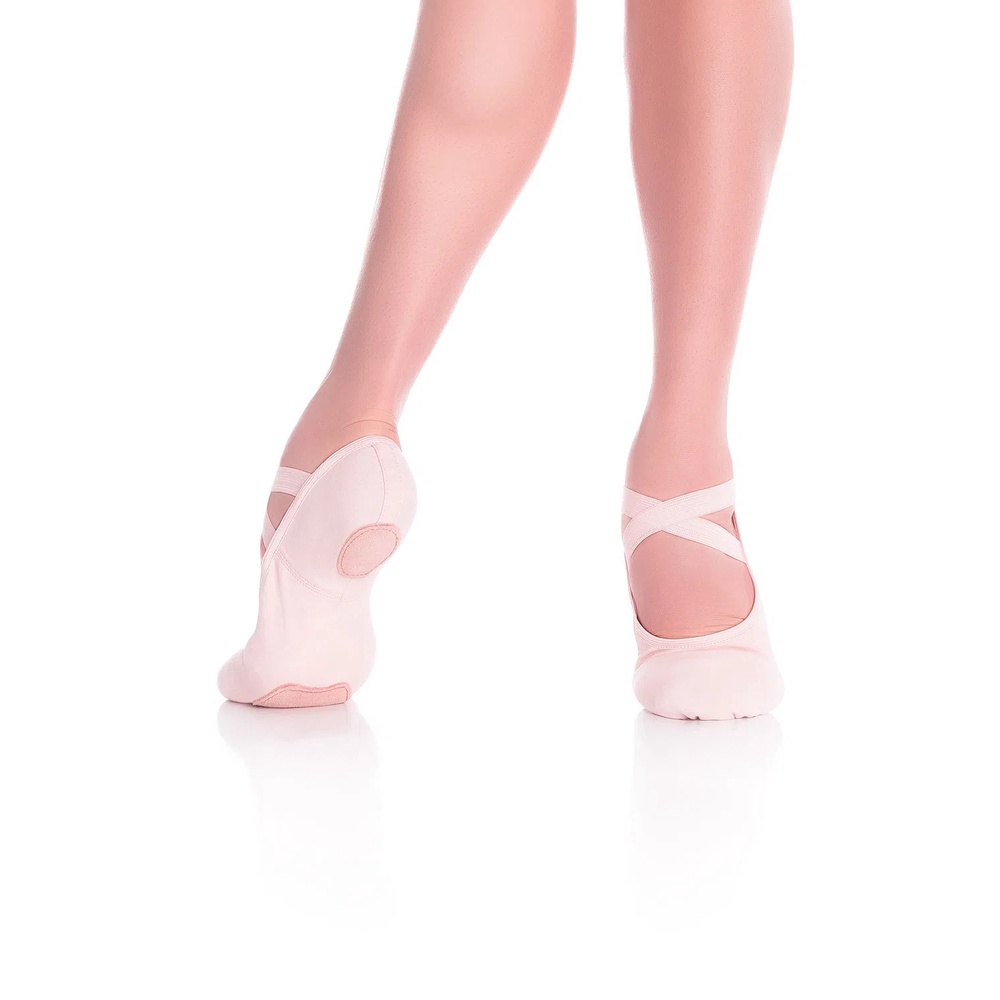 Sapatilha de Ballet Meia Ponta em Stretch - Rosa - Largura C - Só Dança - REF SD16RC