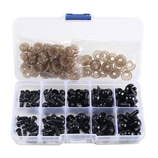 100 pcs 6-12mm Olhos De Segurança Plástico Preto Artesanato Para Amigurumi Teddy Bear Brinquedo Macio Boneca Animal DIY Acessórios em Oferta na Shopee