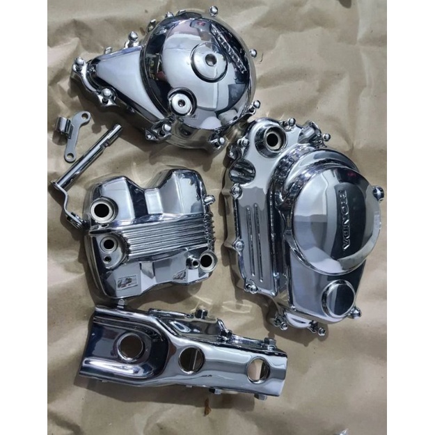 tampas+alavanca+Guia Cabo embreagem+suporte motor Titan Fan 150/125 ks Cromada