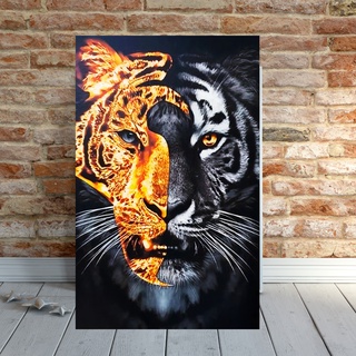 Quadro Decorativo Grande Para Sala Moderna Escritório Tigre