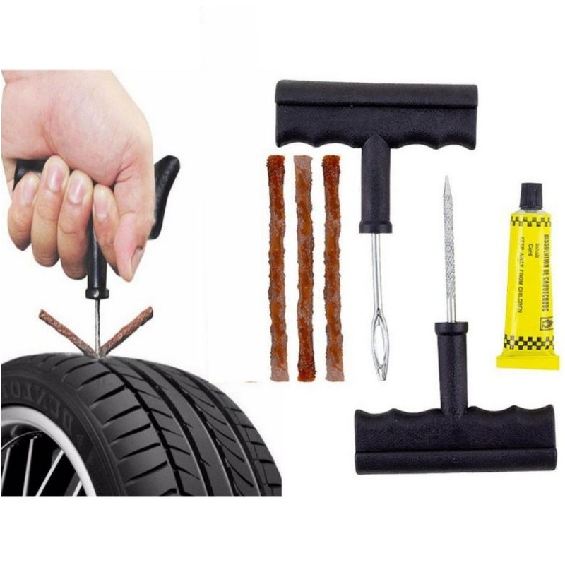 Kit Reparo para pneus sem câmara carro moto Kit Reparo pneu automotivo 6 peças borracharia