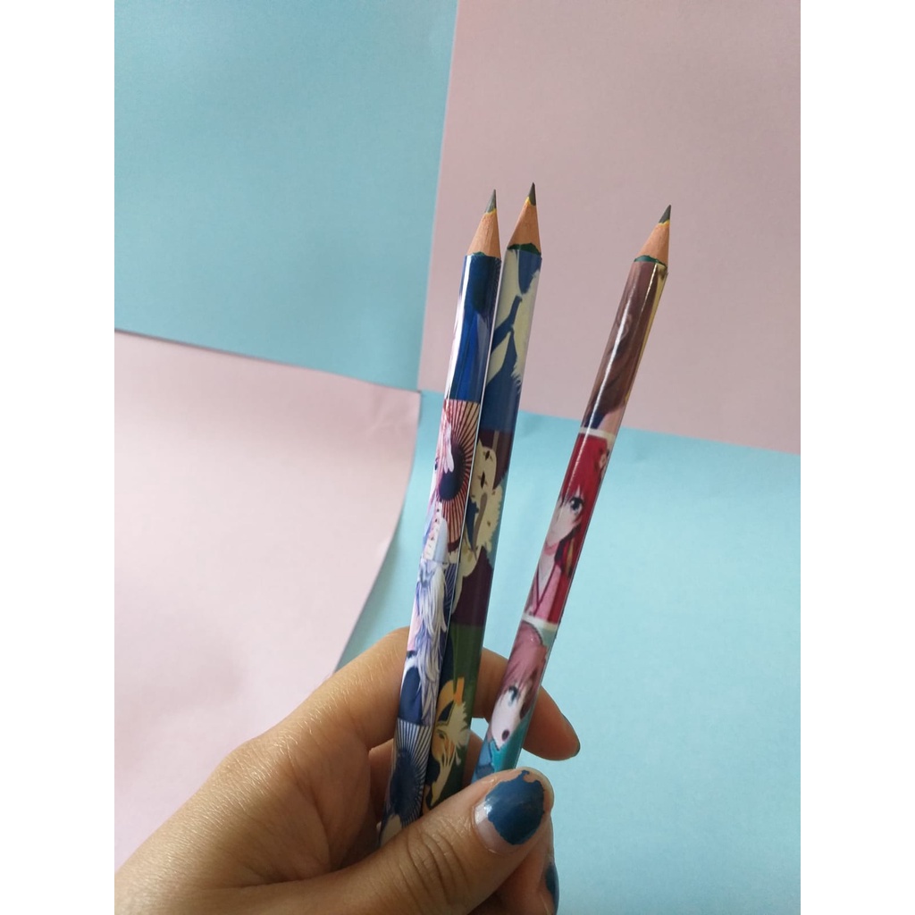 kit 4 lapis personalizado animes diversos