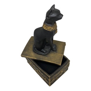 Deusa Egipcia Bastet Porta Joias Em Resina 15cm Wicca
