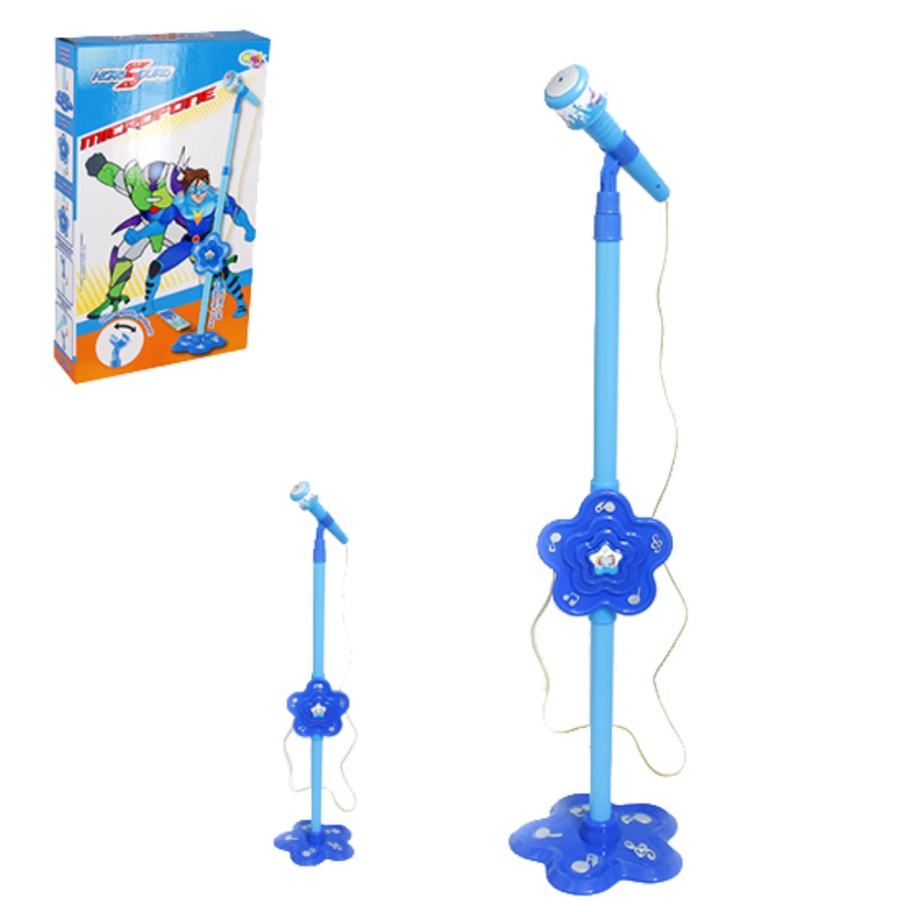 Microfone Musical Infantil Com Pedestal Hero Squad - Wellmix