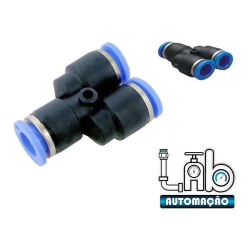 Conexão Pneumática União Emenda Em Y 1/4 - Kit 4 Peças