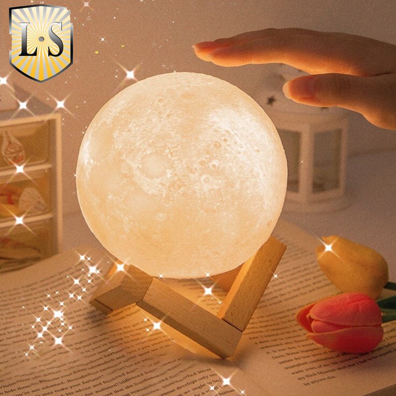 ⚡【 Ship In 24h 】⚡Lâmpada De Mesa LED Em Forma De Lua 3D Para Decoração De Cabeceira