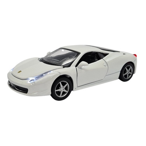 Miniatura Ferrari 458 Branco Acende Luz E Som 1:32