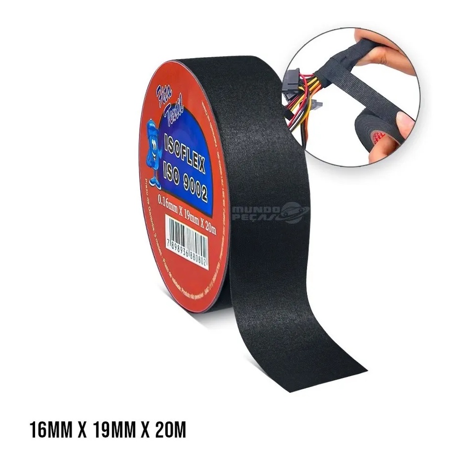 Fita Isolante De Tecido Anti Chama Rl 20 Metros P/ Chicote