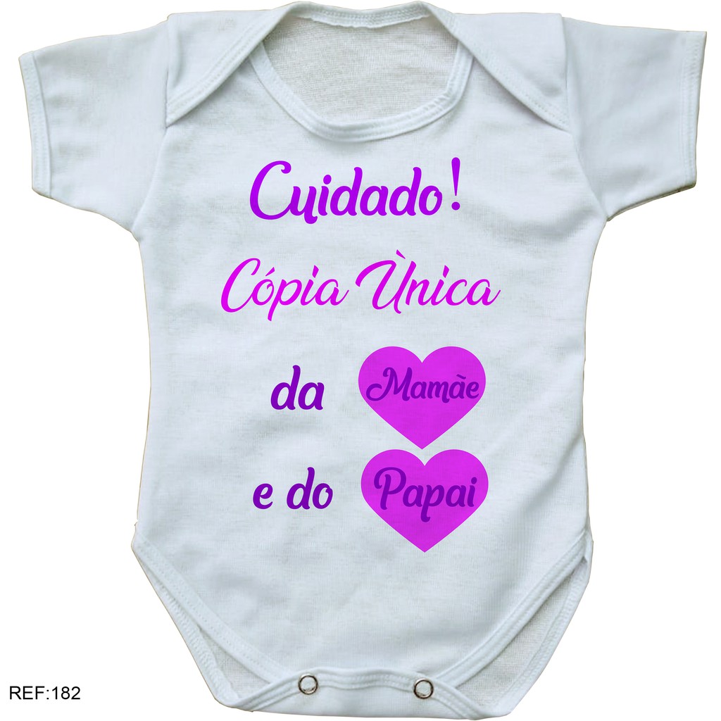 Body Bebe Personalizado Cuidado Copia Unica Da Mamae E Do Papai Roupinha De Bebe Shopee Brasil