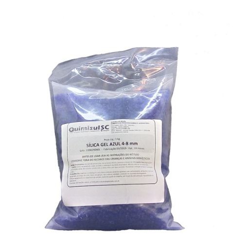 Sílica gel azul 1-3 mm pacote 500g
