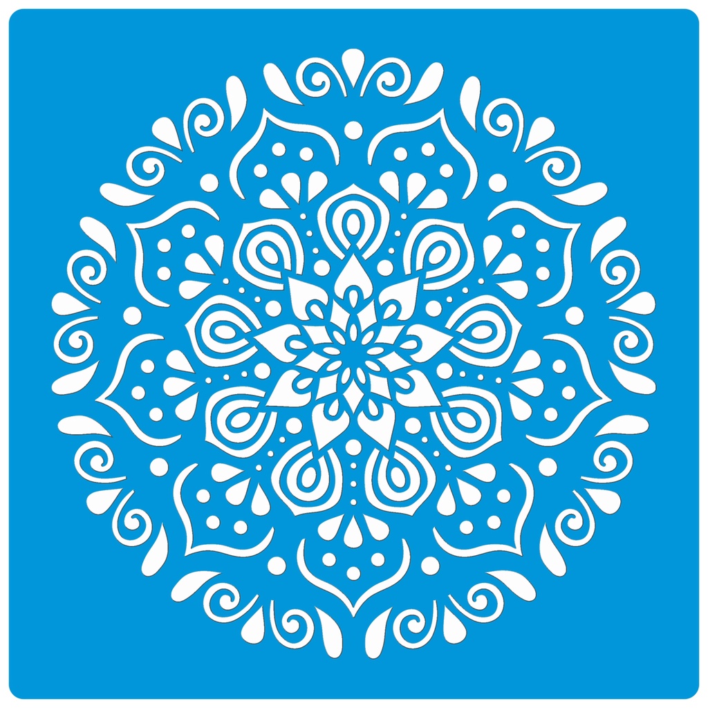 Stencil 20 X 20 Mandala Molde Vazado Para Pintura Em Tecido Mdf Madeira ...