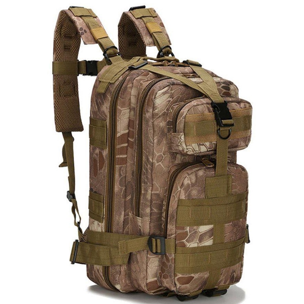 Mochila Multiuso Escolar Militar Tática Cargueira 30 Litros Camping Pesca Cáqui 929-G Lorben
