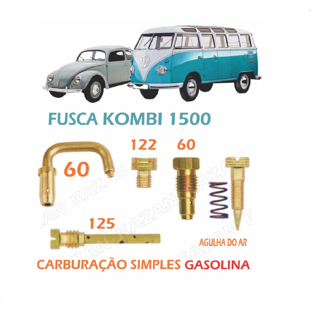 Kit Gicle Giclagem Carburador Solex 30 Pic Fusca Kombi Brasilia 1500 Solex Simples 72 Á 74 Gasolina
