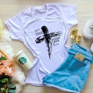 Blusa Feminina Moda Evangelica Babylook Revenda Tshirt