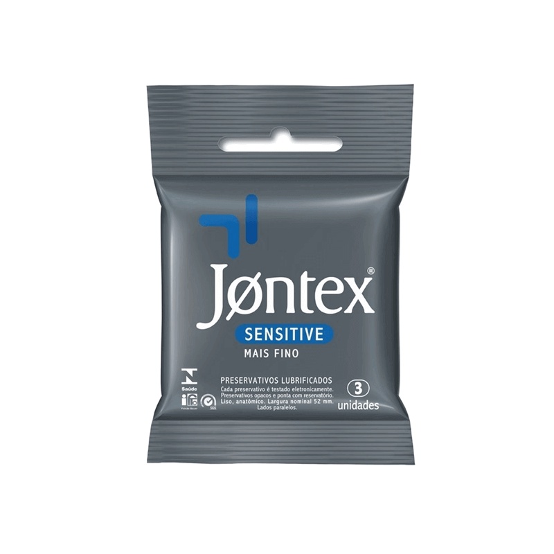 Preservativo Lubrificado Extra Fina que Proporciona a Sensação de Não Estar Usando Nada - Jontex Senstive | 3 unidades