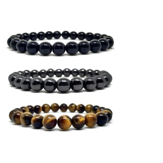 pulseira em pedras naturais 8 mm malakita olho de tigre ametista citrino em Oferta na Shopee