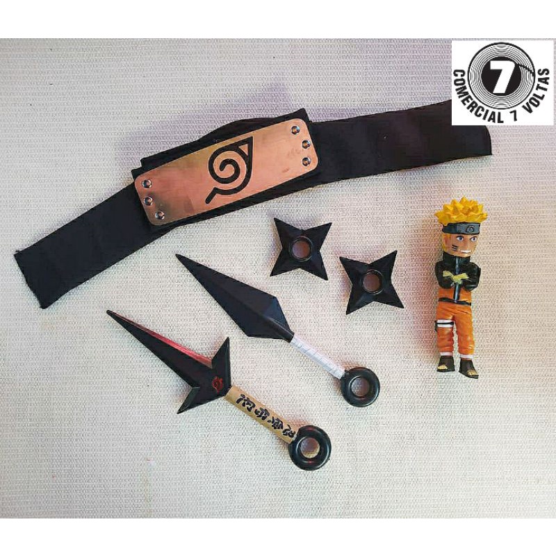 Kit Naruto Boneco Shuriken Kunai Minato Bandana Ninja Shopee Brasil