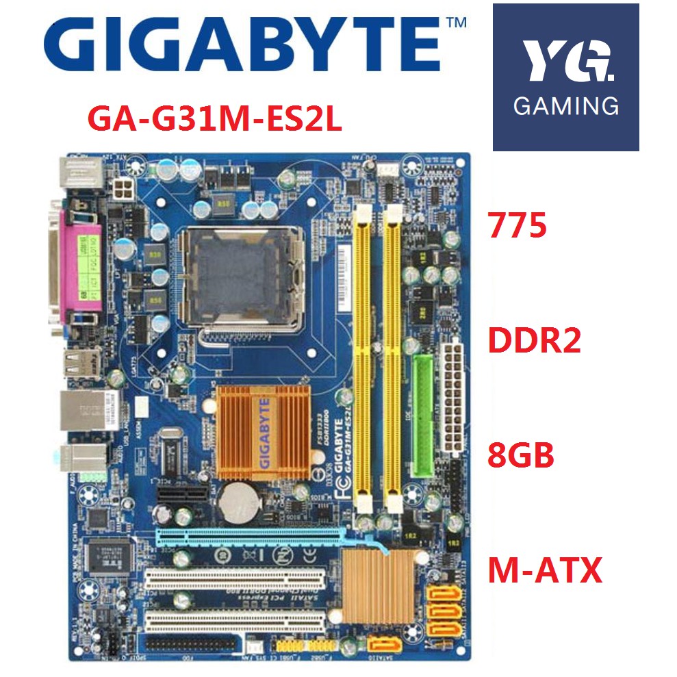 Placa Mae Gigabyte Ga G31m Es2c G411 Soquete G31 Lga775 Para Core 2 Pentium D Ddr2 4g Usado G31m Es2l Placa Principal Shopee Brasil