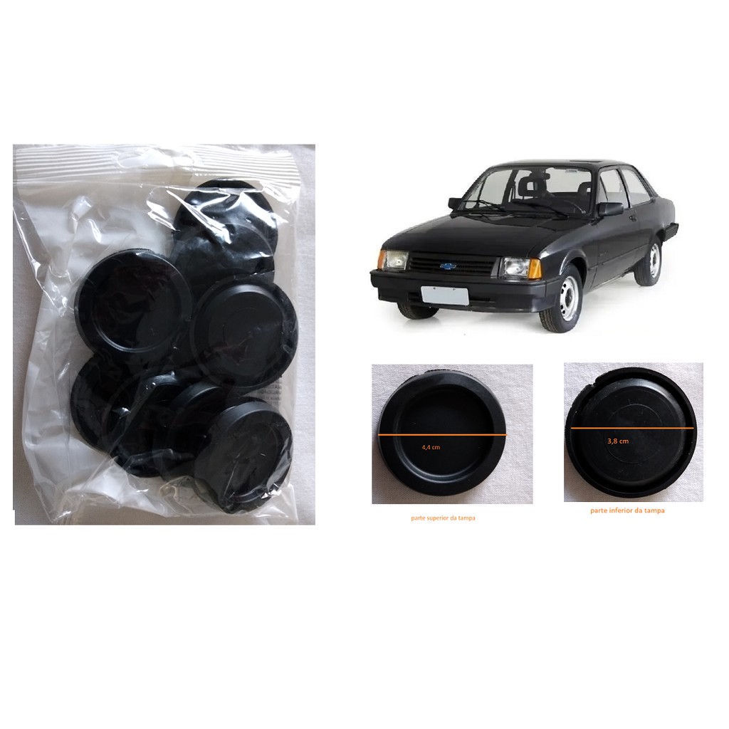 10 Tampa Borracha Do Assoalho Porta Malas P/ Chevette 80 A 93 - Medida 38mm