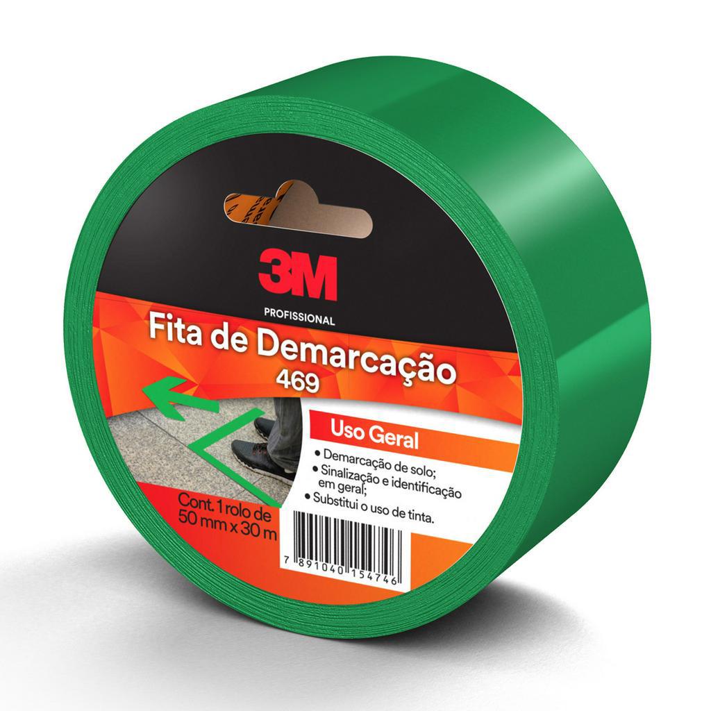Fita de Demarcação 30 Metros x 50mm Verde 3M Uso Geral Sinalização de Solo - Home & Living