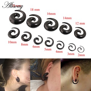 Alisouy 1 Par Espiral Acrílica Cônica Túnel De Caracol Expansor De Orelha Esticador